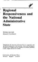 Tapa de Regional Responsiveness and the National Administrative State (Collected Research Studies, 37)