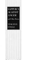 Tapa de Sapphics against anger and other poems