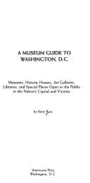 Tapa de A museum guide to Washington, D.C