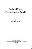 Tapa de Judaic ethics for a lawless world