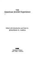 Tapa de The American Jewish experience