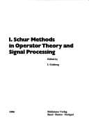 Tapa de I. Schur methods in operator theory and signal processing