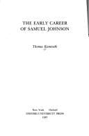 Tapa de The early career of Samuel Johnson