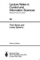 Tapa de Time series and linear systems