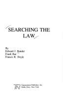 Tapa de Searching the law