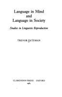 Tapa de Language in mind and language in society