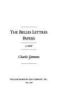 Tapa de The belles lettres papers