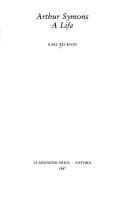 Tapa de Arthur Symons