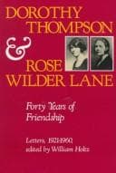 Tapa de Dorothy Thompson and Rose Wilder Lane