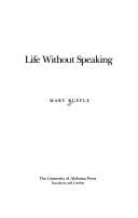 Tapa de Life without speaking