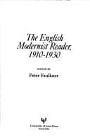 Tapa de The English modernist reader, 1910-1930