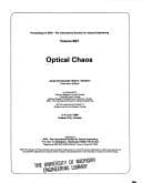 Tapa de Optical chaos, 3-4 June 1986, Québec City, Canada