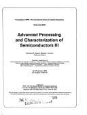 Tapa de Advanced processing and characterization of seminconductors III