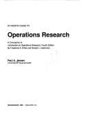 Tapa de Student's guide to operations research
