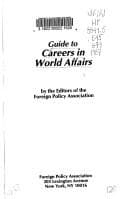 Tapa de Guide to careers in world affairs