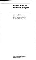 Tapa de Patient care in pediatric surgery
