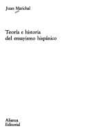 Tapa de Teoría e historia del ensayismo hispánico