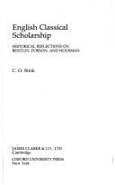 Tapa de English classical scholarship