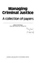 Tapa de Managing criminal justice