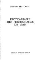 Tapa de Dictionnaire des personnages de Vian