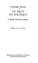 Tapa de Du récit en politique
