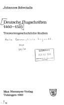 Tapa de Deutsche Flugschriften, 1460-1525