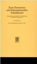 Tapa de Zum deutschen und internationalen Schuldrecht