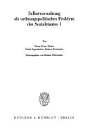Tapa de Selbstverwaltung als ordnungspolitisches Problem des Sozialstaates