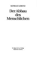 Tapa de Der Abbau des Menschlichen