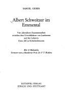Tapa de Albert Schweitzer im Emmental