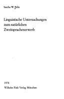 Tapa de Linguistische Untersuchungen zum natürlichen Zweitsprachenerwerb