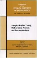 Tapa de Analytic number theory, mathematical analysis and their applications
