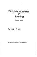 Tapa de Work measurement in banking