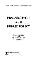 Tapa de Productivity and Public Policy (SAGE Yearbooks on Public Policy Studies)