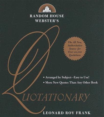 Tapa de Random House Webster's quotationary