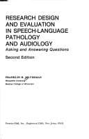 Tapa de Research design and evaluation in speech-language pathology and audiology