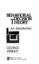 Tapa de Behavioral decision theory