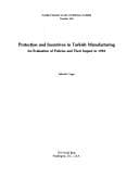 Tapa de Protection and incentives in Turkish manufacturing