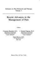 Tapa de Recent advances in the management of pain