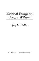 Tapa de Critical essays on Angus Wilson