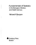 Tapa de Fundamentals of statistics in the biological, medical, and health sciences