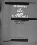Tapa de Essentials of solid state electronics