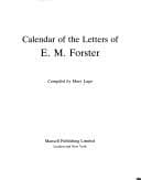 Tapa de Calendar of the letters of E.M. Forster