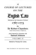 Tapa de A course of lectures on the English law