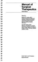 Tapa de Manual of surgical therapeutics