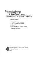 Tapa de Vocabulary control for information retrieval