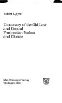 Tapa de Dictionary of the Old Low and Central Franconian psalms and glosses