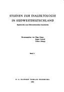 Tapa de Forschungsbericht "Südwestdeutscher Sprachatlas"