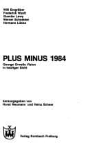 Tapa de Plus minus 1984