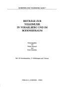 Tapa de Beiträge zur Volksmusik in Vorarlberg und im Bodenseeraum